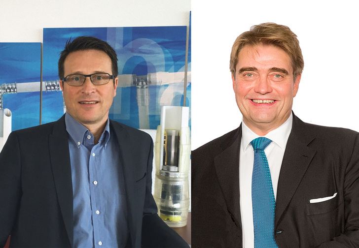 Bernhard Dietz, Geschäftsführer DW Verbundrohr (links), Senator Karl Egger, CEO KE KELIT - © KE Kelit
