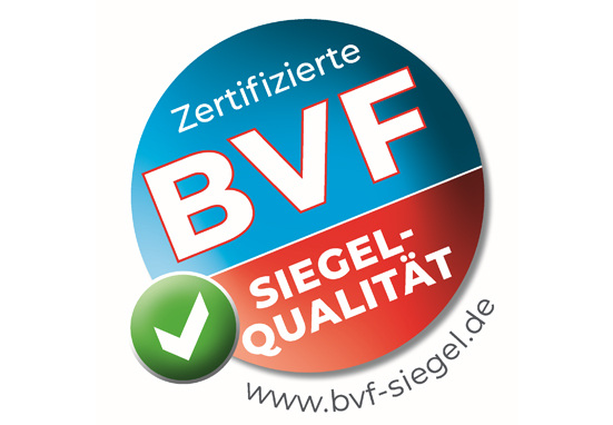 Das BVF-Siegel in neuem Lock: Es steht für eine hohe Qualität sowie Sicherheit der Systeme und Komponenten. - © BVF
