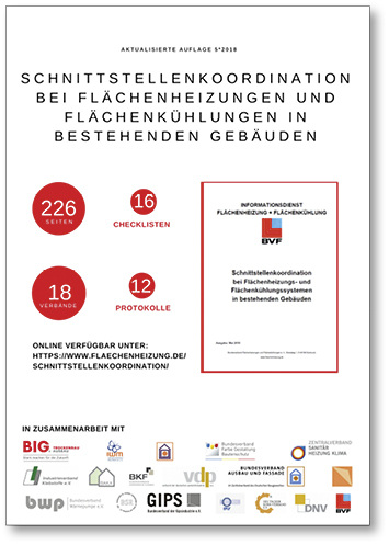 <p>
</p>
<p>
Die „Schnittstellenkoordination für Flächenheizungs- und Flächenkühlungssysteme“ wurde überarbeitet.
</p> - © BVF
 
Die „Schnittstellenkoordination für Flächenheizungs- und Flächenkühlungssysteme“ wurde überarbeitet.