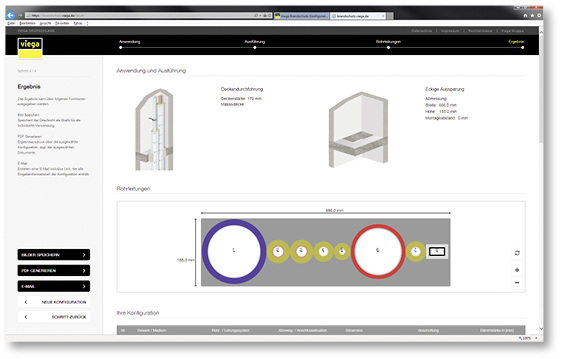 
Mit dem Brandschutz-Konfigurator von Viega können abnahmesichere Lösungen geplant werden.



