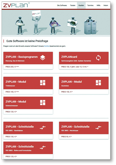 
ZV Plan erstreckt sich inzwischen auf die Bereiche Heizlast, Rohrnetz, Heizungs-Check, Optimierung, Energieausweis, Gas, Öl, Trinkwasser und Abwasser.



