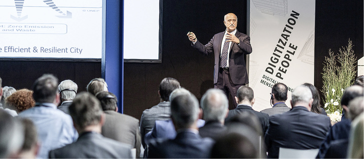 
Die Aquatherm-Veranstaltung gab dem Publikum zahlreiche Denkanstöße, beispielsweise durch Arab Hoballah, Experte für Urbanisierung und Nachhaltigkeit.



