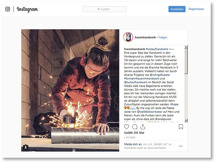 <p>

Mehr als 1500 Handwerker beteiligen sich bereits an der Aktion #lustaufhandwerk auf Instagram. 

</p>

<p>

</p> - © Screenshot: SBZ
