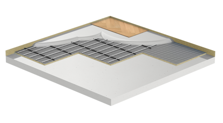 So kann die Flächenheizung mit tempusROCK umgesetzt werden.