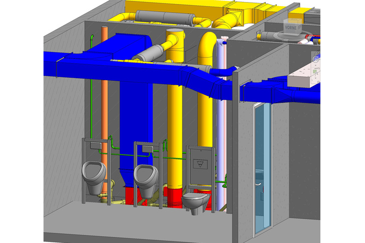 Dreidimensionale Darstellung aus einem BIM-Datenmodell