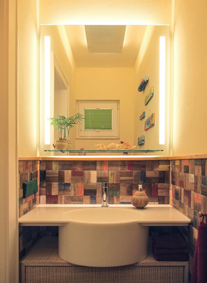 Karibik-Flair im Gäste-WC, zumindest in Ansätzen.