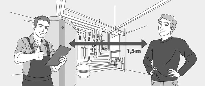 Mit Abstand am liebsten: Kunden und Mitarbeiter sollten sich daran halten.