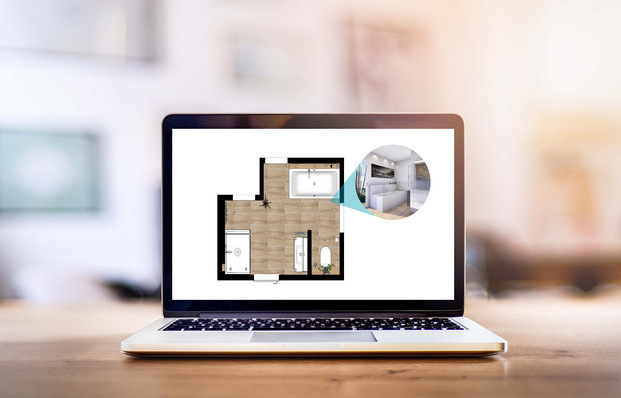 Mit moderner 3D-Badplanung lassen sich schnell die Vorstellungen der Kunden visualisieren und das neue Badezimmer inklusive der passenden Beleuchtung bis ins kleinste Detail planen.