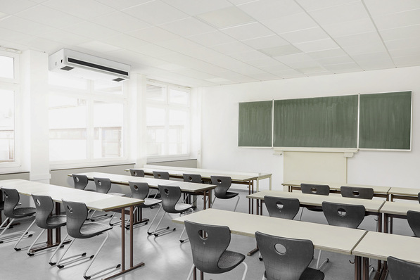 Die bedarfsgeführte Lüftung mit dezentralen Geräten sorgt durchgehend für einen ausreichenden Luftaustausch – und hilft damit auch gegen die Ausbreitung des Coronavirus.