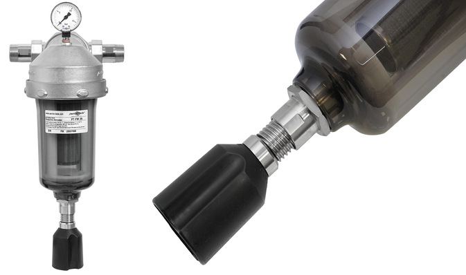 Robust und hygienisch: Der neue Permaster Black mit  hochwertigem V4A-Edelstahl-Rückspülbolzen.