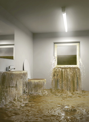 Nach dem Prinzip der kommunizierenden Röhren besteht die Gefahr, dass das Wasser vom Kanal durch Sanitärgegenstände unterhalb der Rückstauebene ins Gebäude eindringt und dadurch umfangreiche Schäden verursacht.