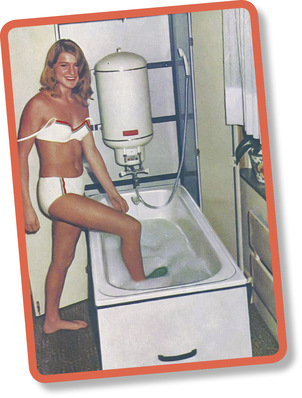 So sah die Werbung für das klappbare Badevergnügen in den 1960er-Jahren aus.