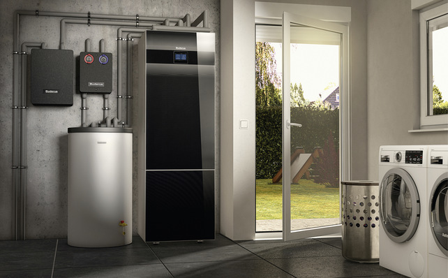 Eine reversible Luft/Wasser- oder Sole/Wasser-Wärmepumpe sorgt ganzjährig für angenehme Raumtemperaturen – im Winter und auch im Sommer.