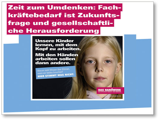 „Hier stimmt was nicht“, lautet die Botschaft aus dem Handwerk: Auch 2022 lässt sich in vielen Medien für die Handwerksberufe werben. Durch digitale Werbevorlagen kann der einzelne Fachbetrieb sein individuelles Profil schärfen.