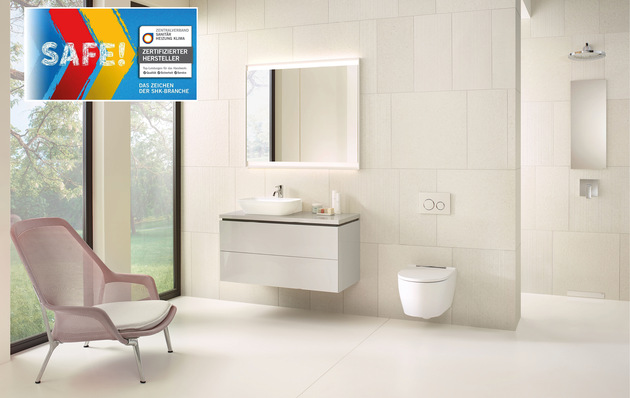 Mit dem fertigen Ergebnis glänzen: Für die Badserie Geberit One bekommt der SHK-Fachbetrieb die Ver- und Entsorgungssysteme und das Topdesign aus einer Hand – plus die zertifizierten Leistungen des QZ-Herstellers.