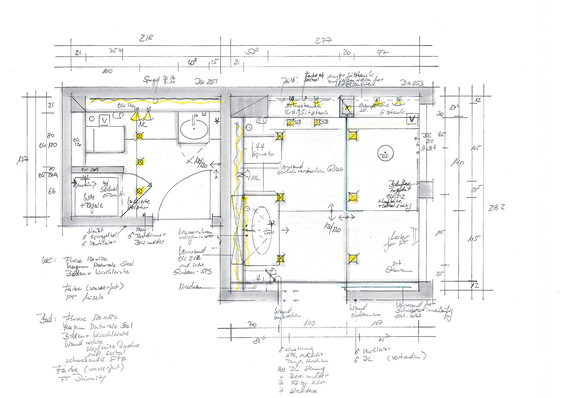 Die einzige Möglichkeit, die Waschmaschine in der Wohnung aufzustellen, war im Bad. Trotzdem sollte sie optisch und ­gestalterisch gut eingefügt werden.