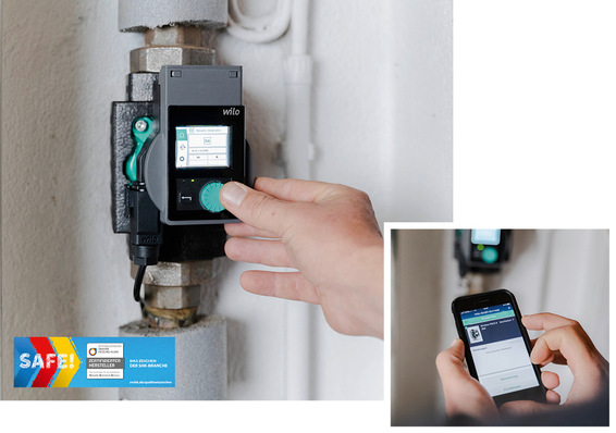 Großes Display und Grüne-Knopf-Technologie: Die Handhabung erfolgt intuitiv und die Wilo-Assistent App ist der Schlüssel zur passenden Einstellung.