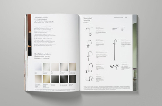 Eine Produkt- und Oberflächenübersicht rundet das „Bathroom Inspiration Book“ ab.