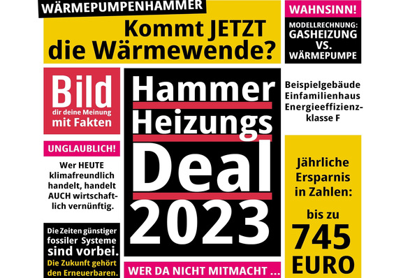Hätte BILD im Frühjahr 2023 für den „Heizungs-Hammer“ sorgfältig recherchiert, hätte die Titelseite eigentlich wie nun vom WWF Deutschland illustriert aussehen müssen.