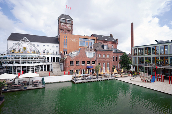  Einst Brauerei-Gelände, heute ein modernes Lifestyle-Viertel: der Germania Campus in Münster. Dort sind 122 Mikroapartments entstanden.