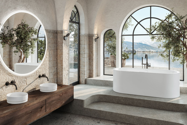  Kaldewei Badlösungen aus edler Stahl-Emaille sind plastikfrei und vollständig
kreislauffähig.