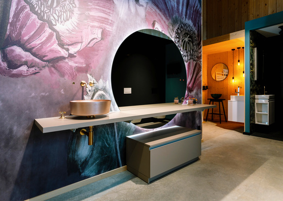 Die Ausstellung spiegelt die Kompetenz von ­Kauderer Haustechnik, ein in sich stimmiges Badkonzept zu planen und umzusetzen.