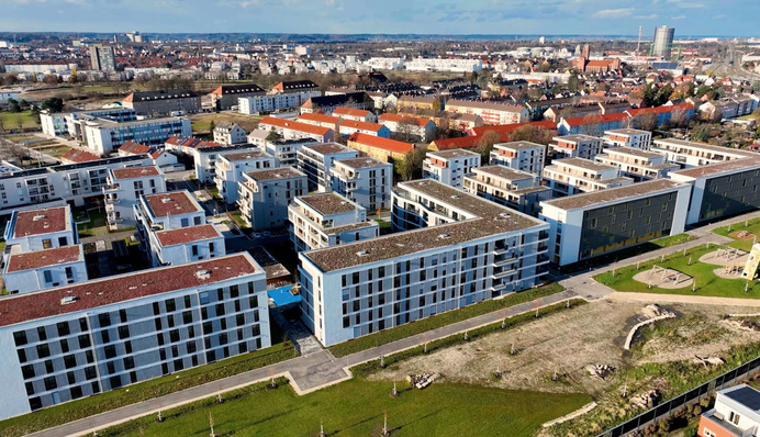 Ein Großprojekt mit Weitblick: Zentral in ­Augsburg gelegen, gilt der Ackermann-Park als eines der größten aktuellen Wohnbauprojekte der Stadt.