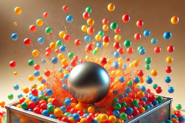 Fällt eine schwere Stahlkugel in ein Bällebad, werden die leichten Kugeln nach oben herausgeschleudert. Was das mit Konvektion zu tun hat, lesen Sie in diesem Bericht.