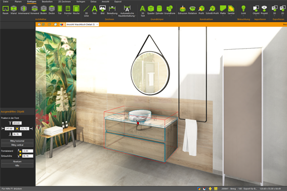 In Palette CAD lassen sich die Daten nahtlos weiterverarbeiten und in die 3D-Badplanung integrieren.