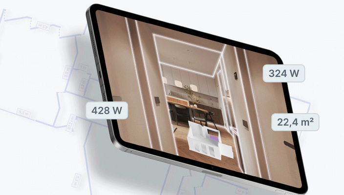 Die Erfassung erfolgt per „iPad Pro“ oder „iPhone Pro“. Der Anwender stellt sich dabei im Raum auf und erfasst Wand-, Decken- und Bodenflächen mit einer einfachen Bewegung. Das 3D-Modell des Raums wird direkt in die Software übertragen.