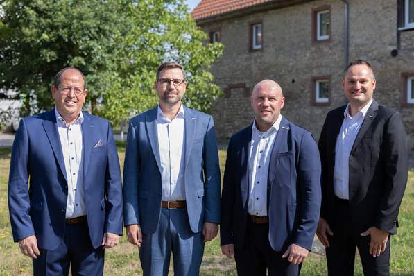 Geschäftsführung und Prokuristen Systemair Deutschland GmbH von links: Ulrich Lenz, Benjamin Klasen (Geschäftsführer Systemair Deutschland GmbH), Thomas Landgraf und Olaf Kurek)