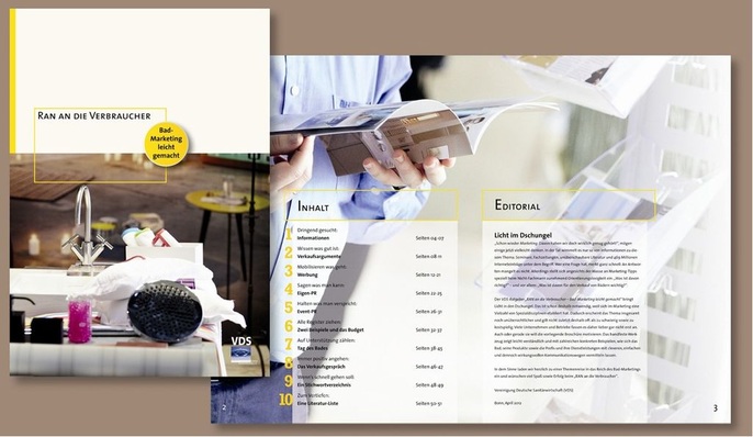 Der VDS-Ratgeber „RAN an die Verbraucher — Bad-Marketing leicht gemacht“ zeigt neue Kommunikationswege beim Verkauf von Bädern auf.