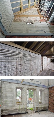 Die Verlegung der cuprotherm-Wandheizungsrohre war ­aufgrund der vielen Übergänge besonders anspruchsvoll.