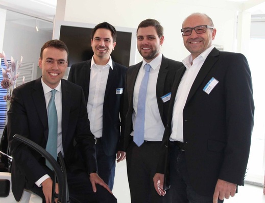 Für den Minister gab es Basiskontakt und Infos aus erster Hand: (v.l.) Dr. Nils Schmid, Michael Mundle, Landtagsabgeordneten Florian Wahl und Uli Mundle