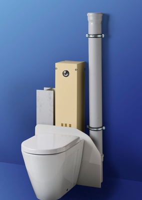 Beispiel für den Einbau des schmalen WC-Steins Slim-Block.