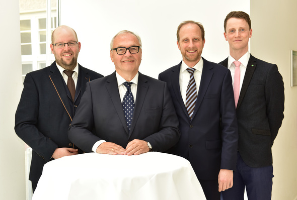 v.l.: Tony Krönert, Karl-Heinz Stawiarski, Dr. Martin Sabel, Michael Koch