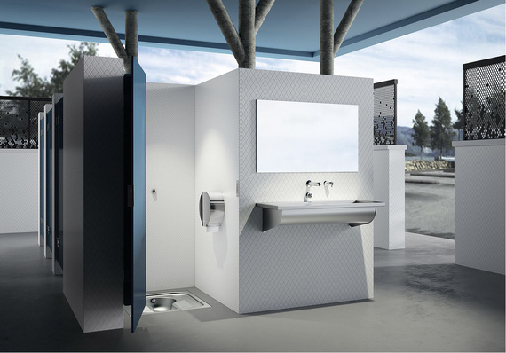 

In öffentlich-gewerblichen Sanitäranlagen sind robuste Armaturen unverzichtbar.

