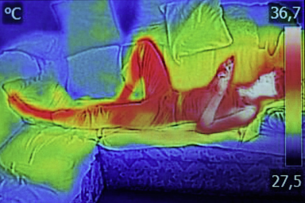 Ein solches Bild muss durch entsprechende Rechenleistung in Millisekunden ausgewertet werden, um dann eine gezielte Strahlendosis zur Erwärmung der Person auszusenden.