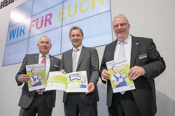 v.l. Andreas Müller, Hauptgeschäftsführer ZVSHK, Prof. Dr. Gerald Linke, Vorstandsvorsitzender DVGW und Friedrich Budde, Präsident ZVSHK