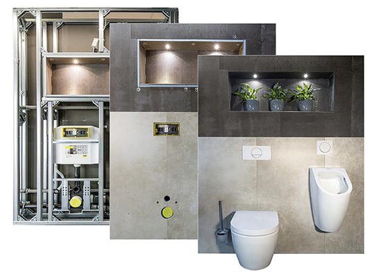 
Die Badprojektierung Badia basiert auf vorgefertigten Bauteilen in drei Ebenen: Design, Abdichtung und Technik.



