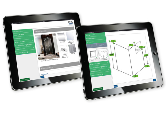 Mit der HSK Aufmaß-App ist eine schnelle und genaue Dateneingabe beim Duschkabinen-Aufmaß möglich.
